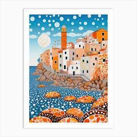 Polignano A Mare, Italy, Illustration In The Style Of Pop Art 2 Art Print