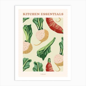 Turnip Root Vegetable Pattern Illustration Poster 2 Art Print
