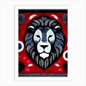 Lion Lino Fabric Art, 1444 Art Print