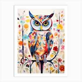 Bird Painting Collage Owl 4 Art Print