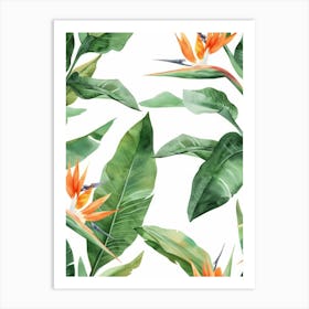 Bird Of Paradise Seamless Pattern 3 Art Print