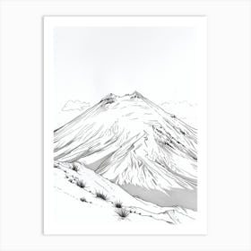 Cotopaxi Ecuador Line Drawing 6 Art Print