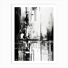 Reflection Abstract Black And White 11 Art Print