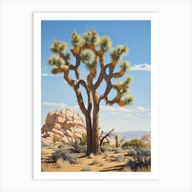  A Classic Oil Painting Of A Joshua Tree Neutral Colour 1 Art Print