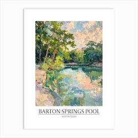 Barton Springs Pool Austin Texas Oil Painting 3 Poster Art Print