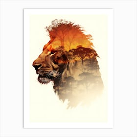 Lion At Sunset Art Print