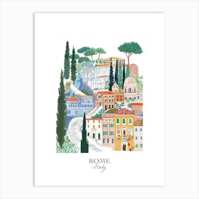 Rome Italy 3 Gouache Travel Illustration Art Print