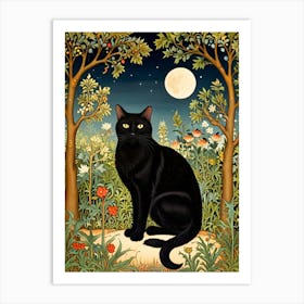 William Morris Black Cat In The Forest 18 Art Print