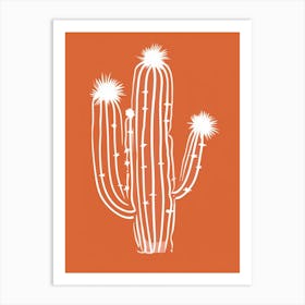 Cactus Line Drawing Hedgehog Cactus 2 Art Print