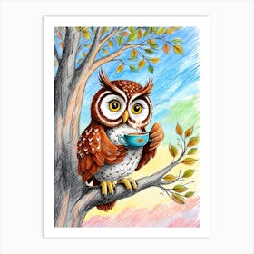 Owl In The Tree 1 Art Print