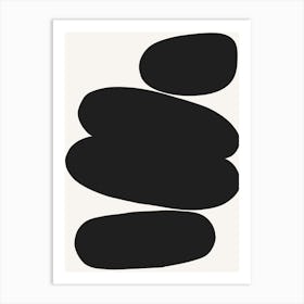 Abstract Bauhaus Shapes Black Art Print