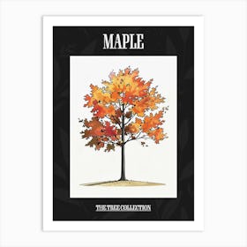 Maple Tree Pixel Illustration 4 Poster Art Print