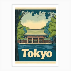 Aihrgdesign A Retro Travel Poster For Tokyo 5 Art Print