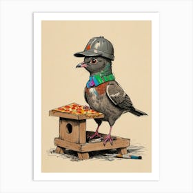 Pizza Bird Canvas Print Art Print