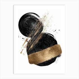 Black And Gold Abstract Painting 46 Art Print