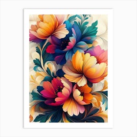 Colorful Flowers Art Print