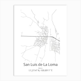 San Luis,Cuba Minimalist Map Art Print