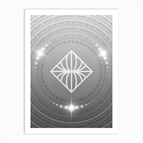 Geometric Glyph in White and Silver with Sparkle Array n.0344 Art Print