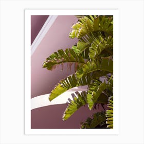 Palm Leaves With Pink Art Deco Architecture 1 Art Print