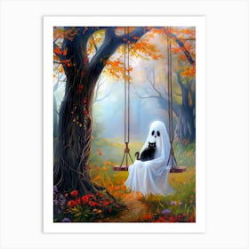 Ghost On Swing Art Print