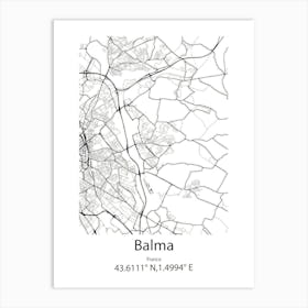 Balma,France Minimalist Map Art Print