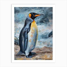 King Penguin Dunedin Taiaroa Head Colour Block Painting 4 Art Print