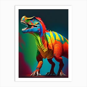 Nigersaurus Primary Colours Dinosaur Art Print