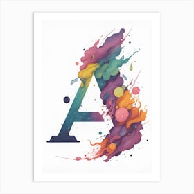 Colorful Letter A Illustration 104 Art Print