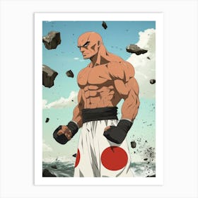 Karate Fighter Anime Art Print