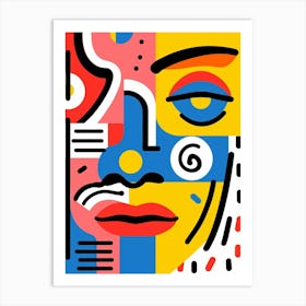 Bold Line Face Illustration 5 Art Print