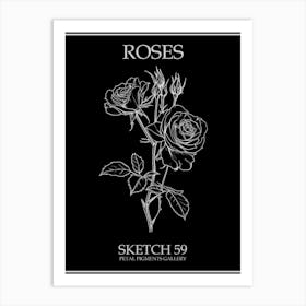 Roses Sketch 59 Poster Inverted Art Print