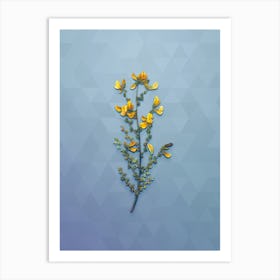 Vintage Adenocarpus Botanical Art on Summer Song Blue n.0577 Art Print