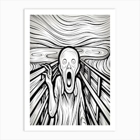 Line Art Inspired By The Scream 6 Art Print