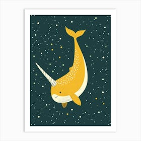 Yellow Narwhal 2 Art Print