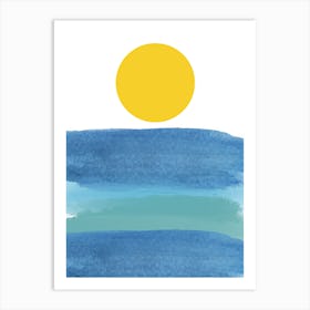 Watercolor Of The Sun Art Print