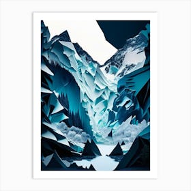 Jostedalsbreen National Park Norway Cut Out Paper 1 Art Print