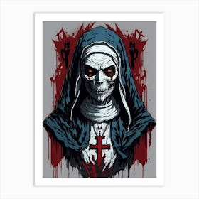 Nun Skeleton Art Print