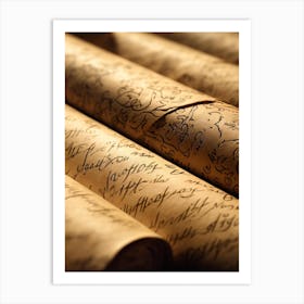 Scrolls Of Writing Art Print