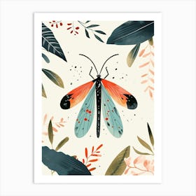 Colourful Insect Illustration Firefly 12 Art Print