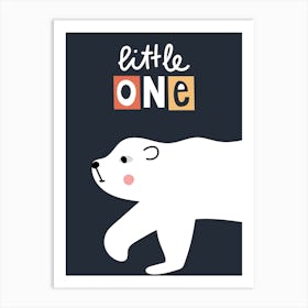 Little One Polar Bear Kids Art Print