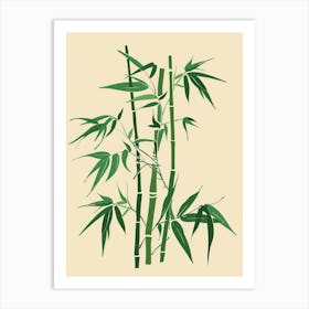 Bamboo Plant Minimalist Illustration 7 Art Print