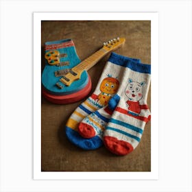 Default Draw Me Funny A Pair Of Socks Rocking Out With Electri 2 Art Print