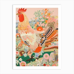 Maximalist Bird Painting Rooster 4 Art Print