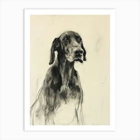 Hound Dog Charcoal Line 3 Art Print