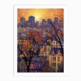 Bellevue Washington Pixel Art 6 Art Print