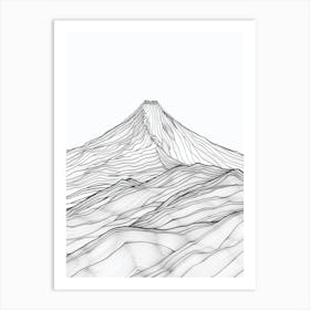 Pico De Orizaba Mexico Line Drawing 2 Art Print