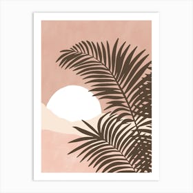 Soft Pink Sunset with Palms Art Print