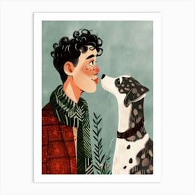 Boy And His Dog 2 Art Print