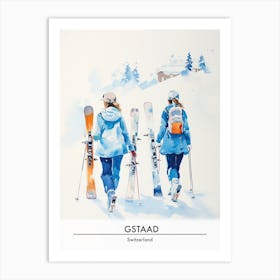 Gstaad   Switzerland, Ski Resort Poster Illustration 0 Art Print