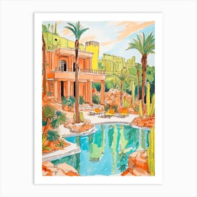 Sanctuary On Camelback Mountain Resort & Spa   Scottsdale, Arizona   Resort Storybook Illustration 4 Art Print